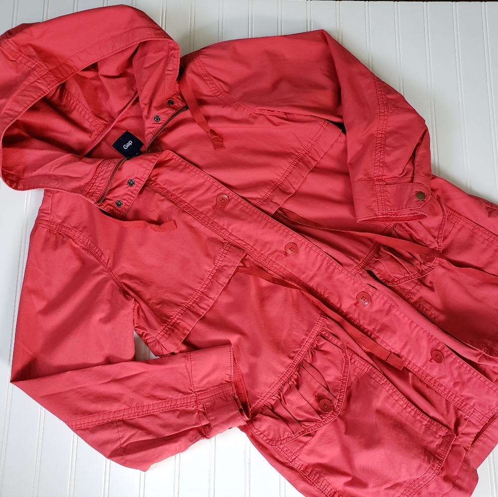 Gap Utility Jacket Lightweight Coral Pink size Small Petite